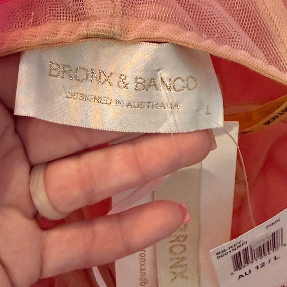 New! Bronx And Banco Anna Tulle Mini Dress Pink 45618 - Picture 10 of 12